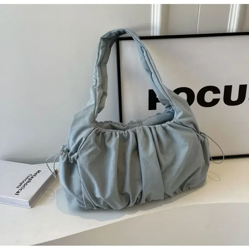 Nylon Cloth Bag Women Tote Bag Large Capacity Summer 2024 New All-Match Ins One-Shoulder College Student Class Bag Lady Handbag